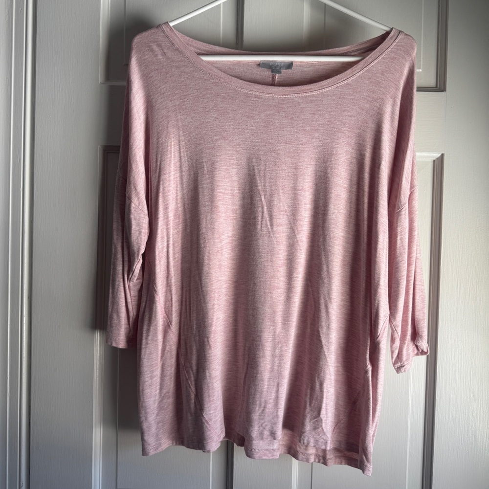 Pure Collection Soft Knit Top – Size 6 – Pink Linen Blend